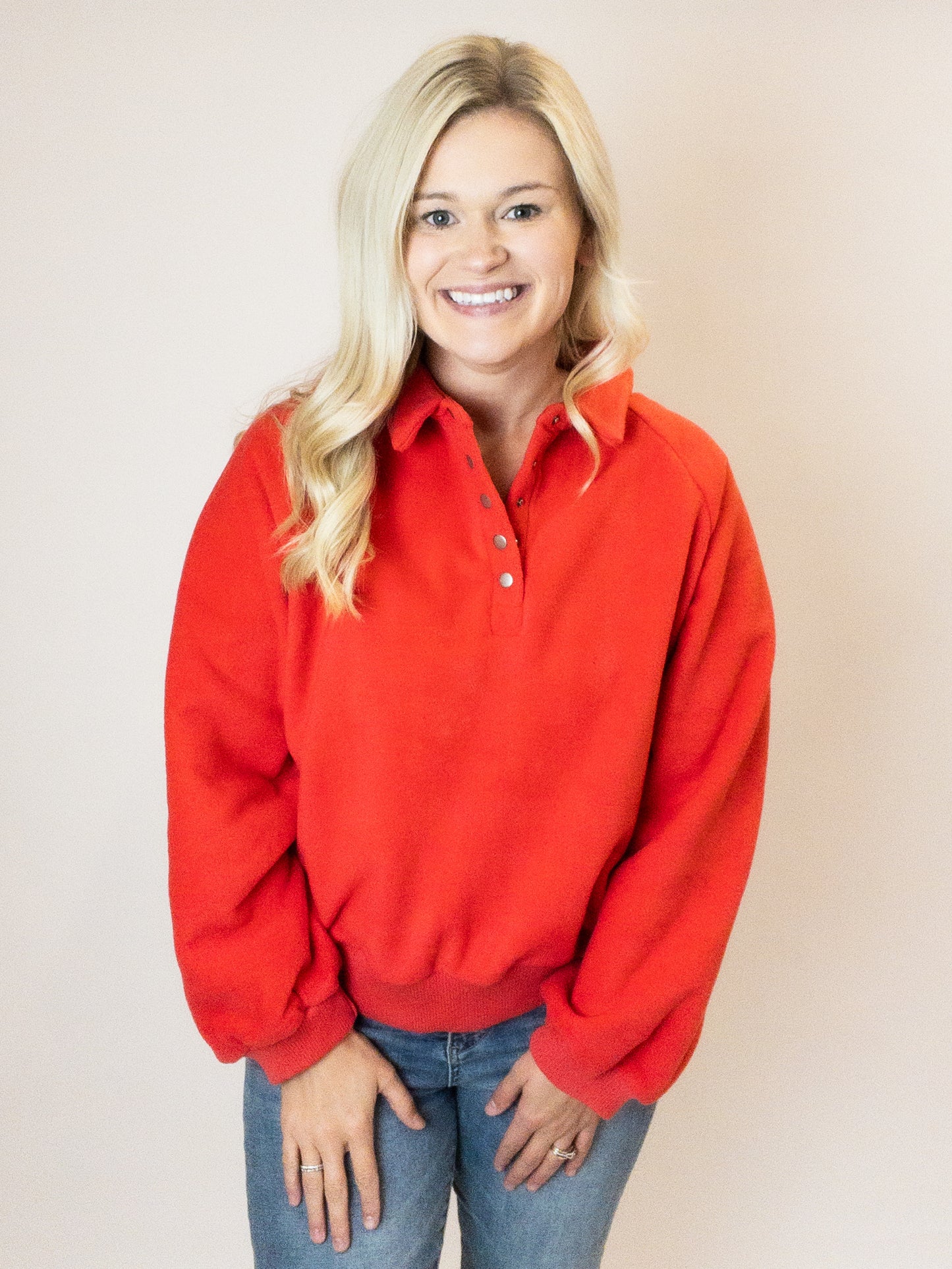 Cherry Red Fleece Sweatshirt