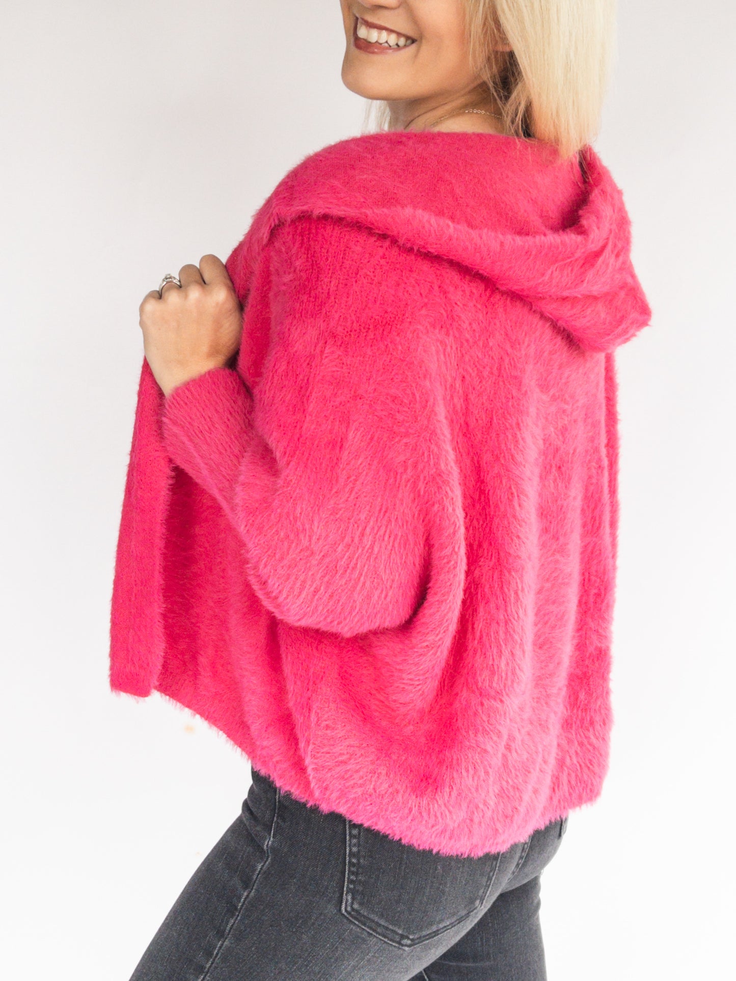 Hot Pink Fuzzy Cardigan