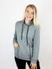 Tribal Funnel Neck Grey Scuba Top