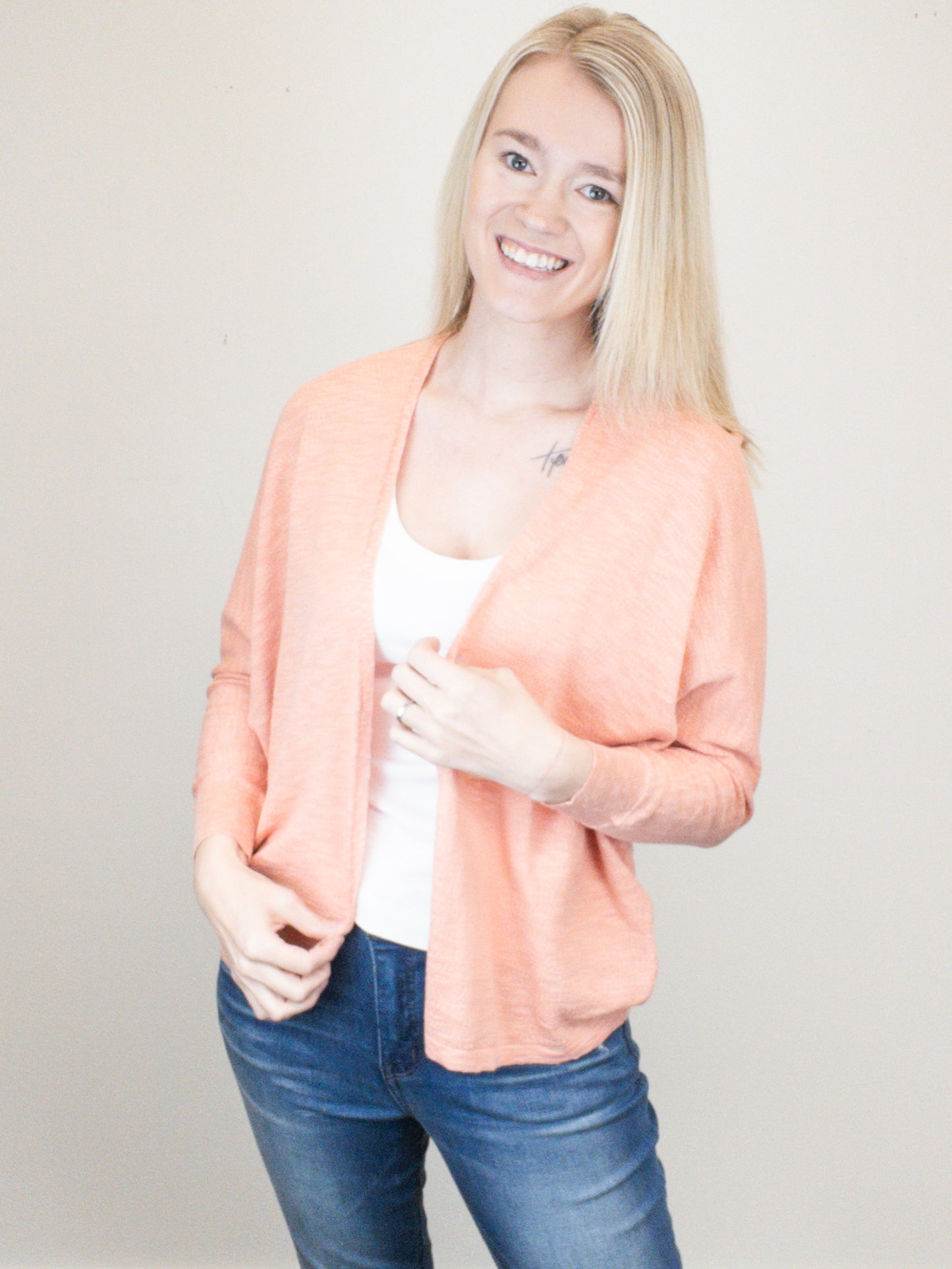 Pink Slub Cardigan