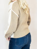 Cream/Taupe Colorblock Knit Sweater