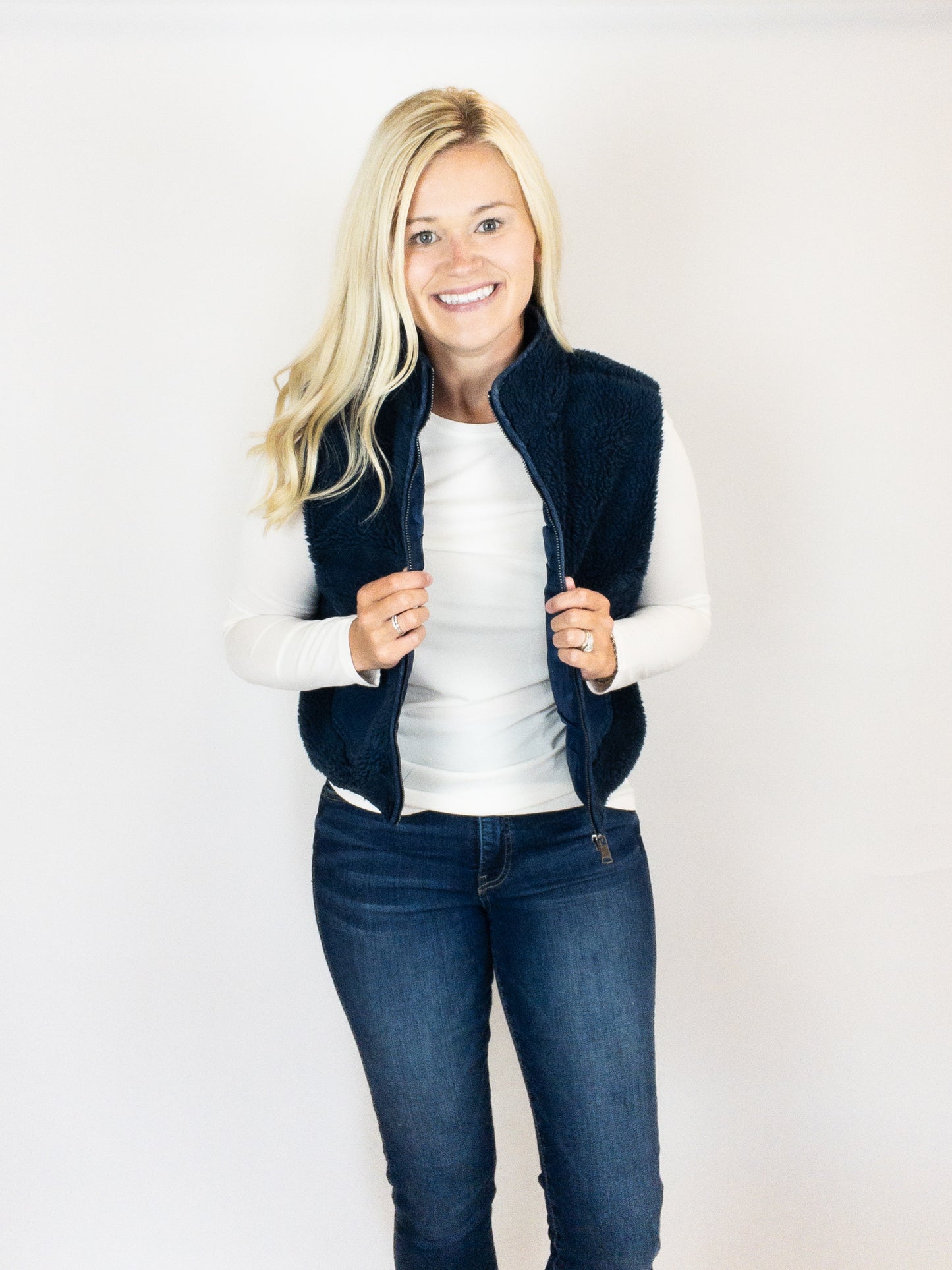 Navy Fleece Cozy Vest