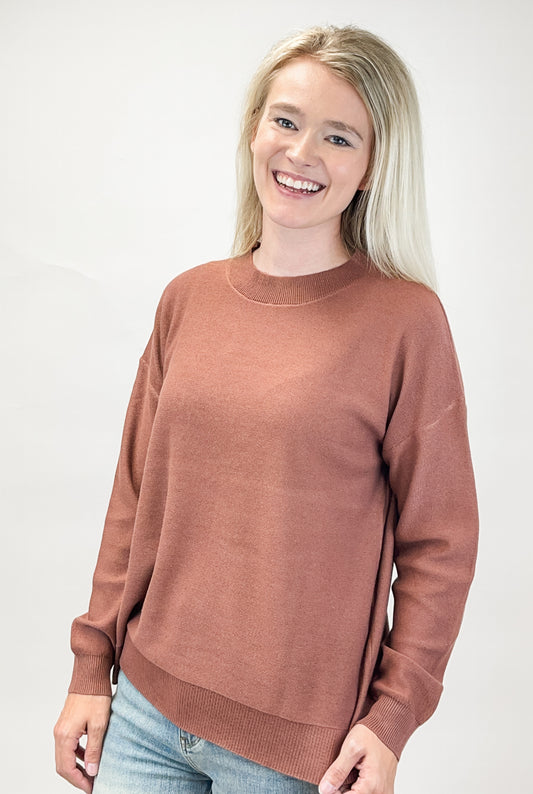 Slightly Oversized Drop Shoulder Sweater Top