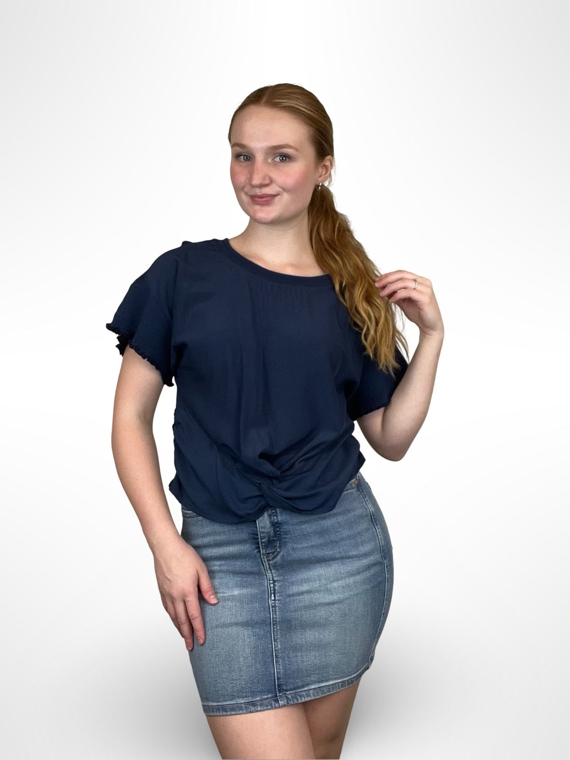 Democracy Front Twist Top - Navy