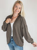 Brown Ribbed Essential Cardigan