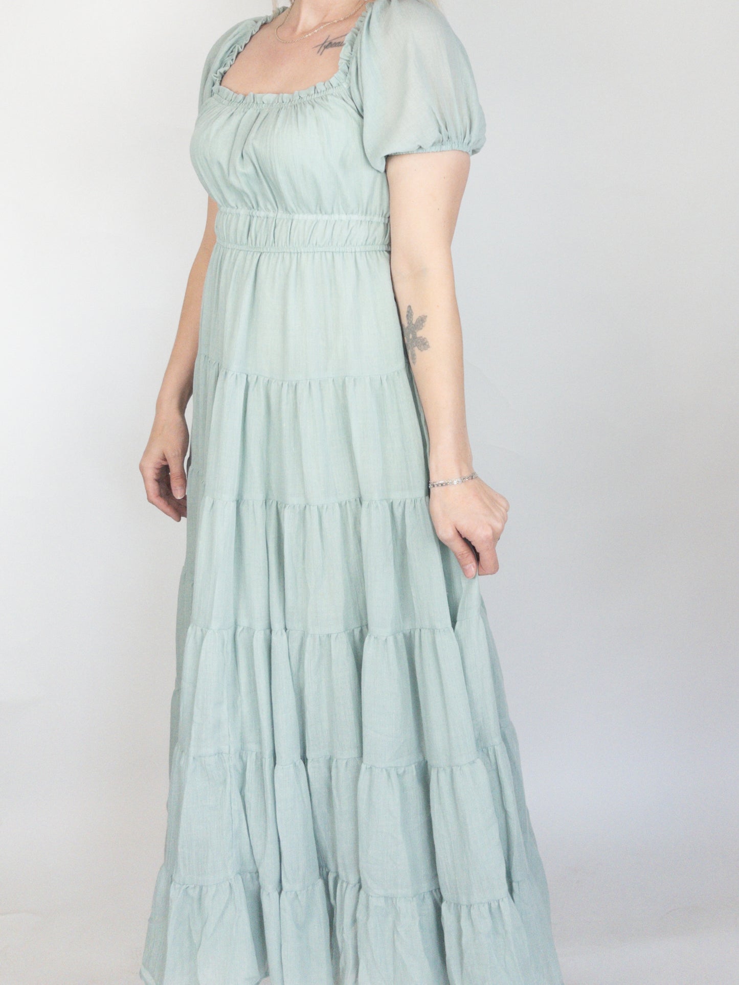 Sea Mist Tiered Maxi Dress