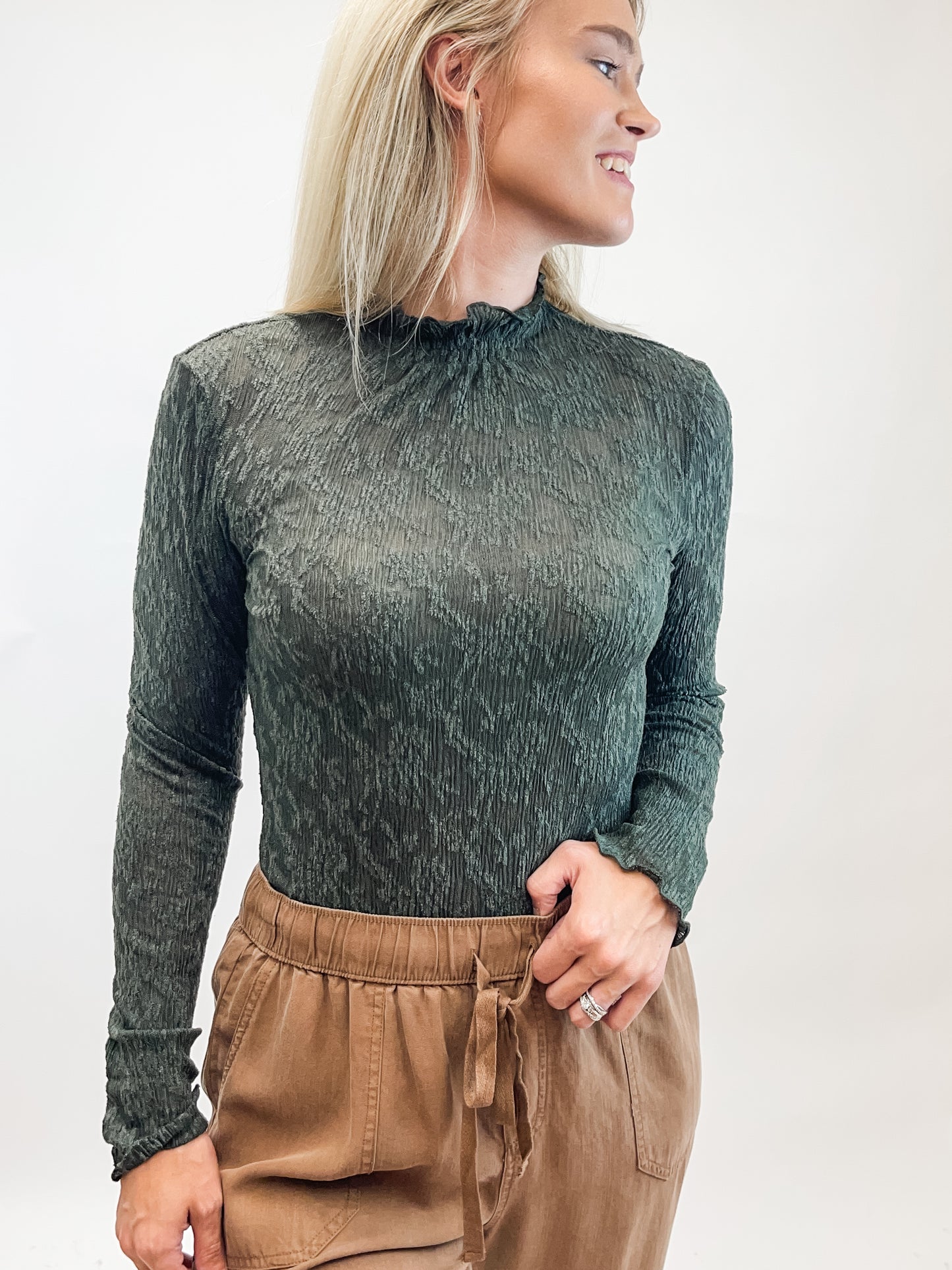 Lacey Layer Top - Olive