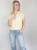 Butter Fishnet Zip-Up Sweater Top