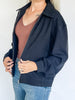 Black Suede Bomber Jacket