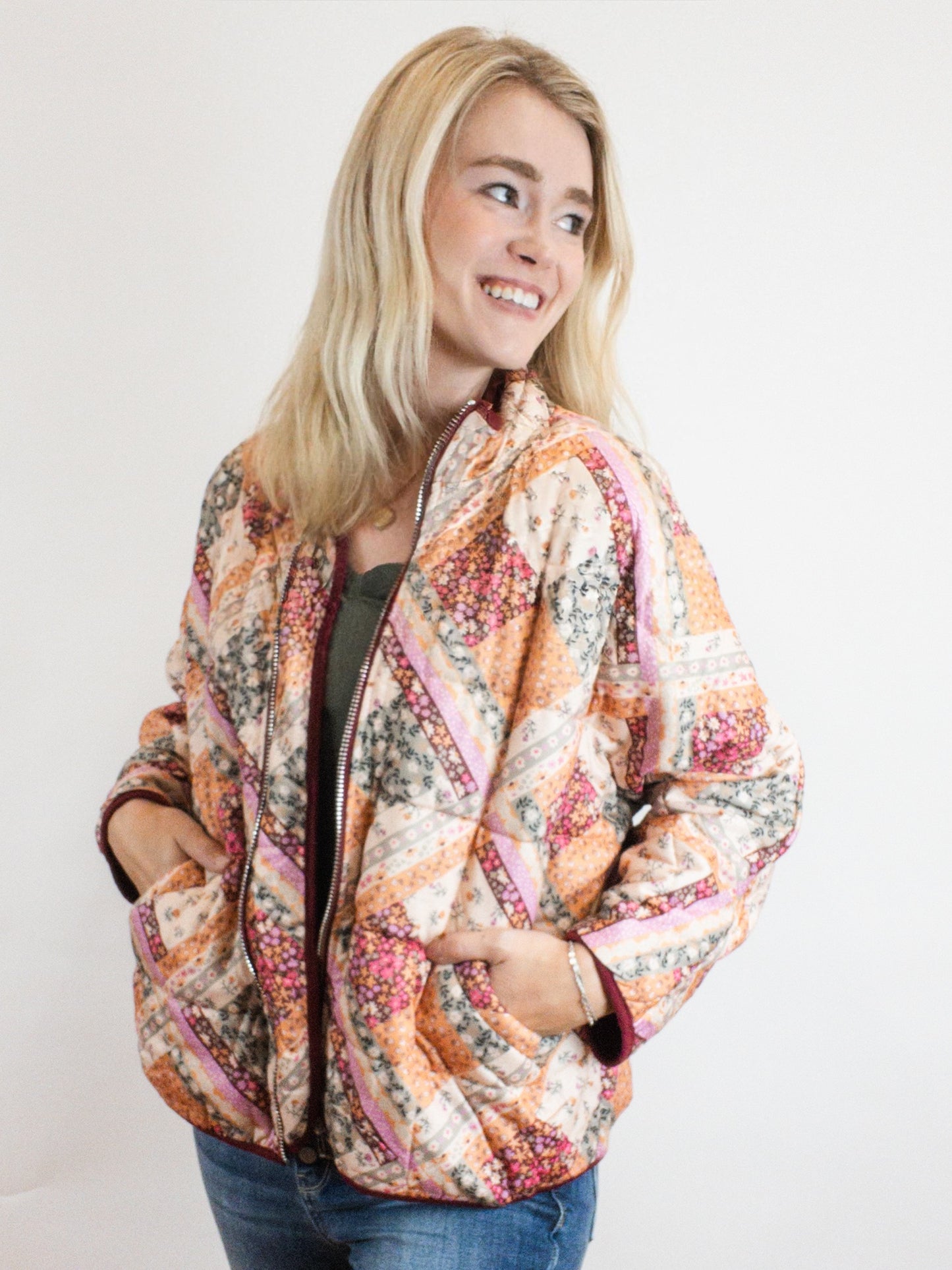 Patch Print Quilted Jacket