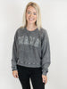 Mama Cropped Thermal Vintage Pullover