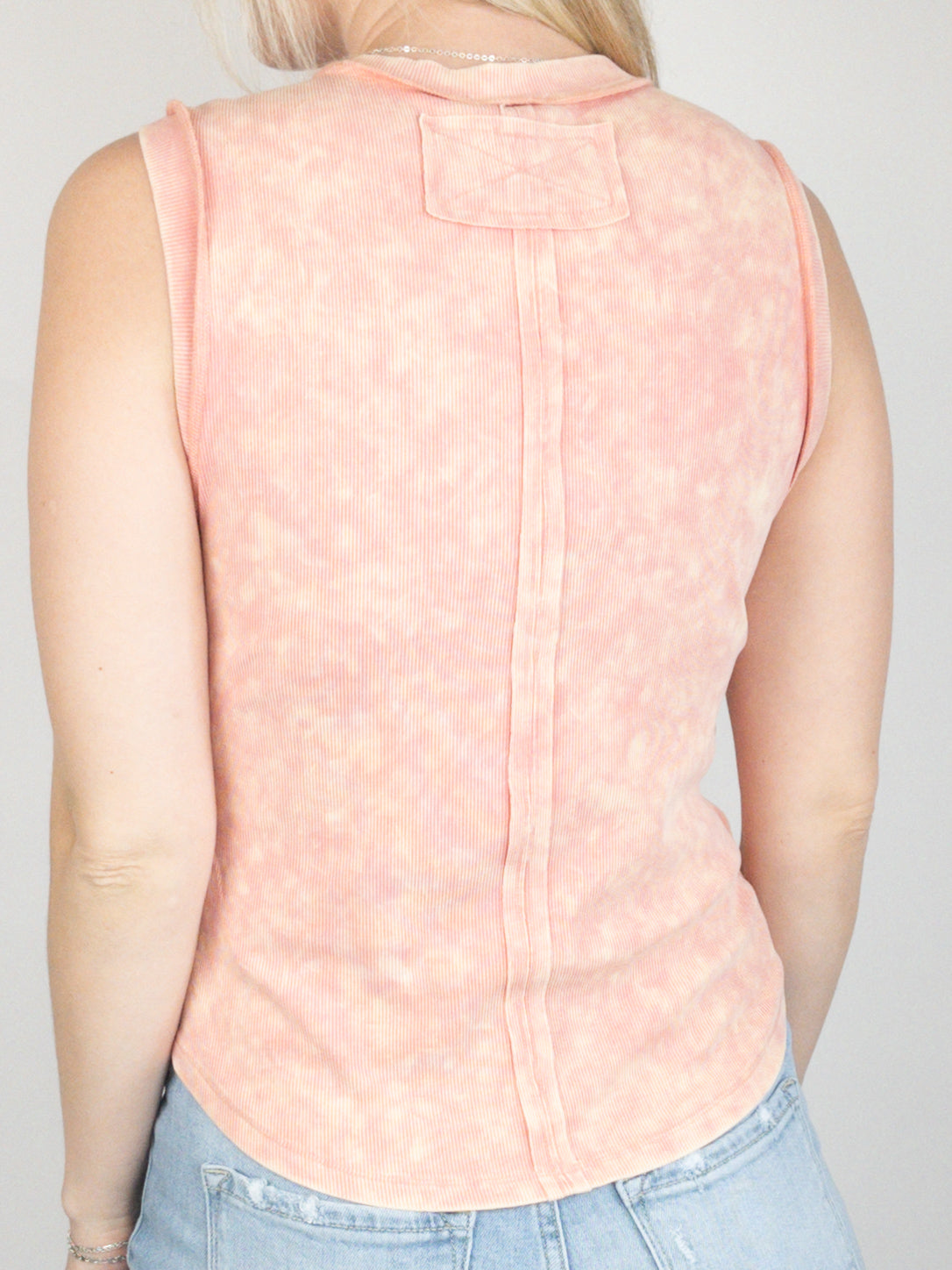 Berry Exposed Seam Ribbed Tank