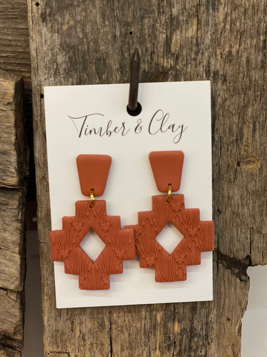 T & C Rust Western Earrings