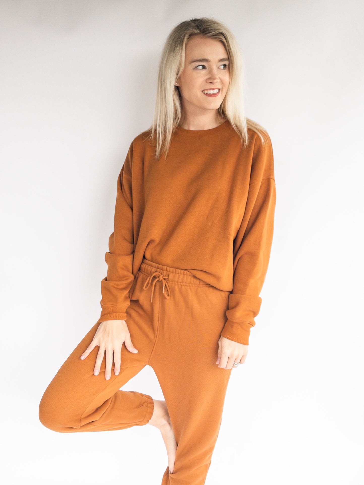 Burnt Amber Fleece Billow Pants