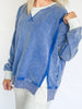 Cobalt Blue Snow Wash Sweatshirt