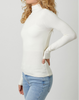 Cream Knit Mock Neck Top