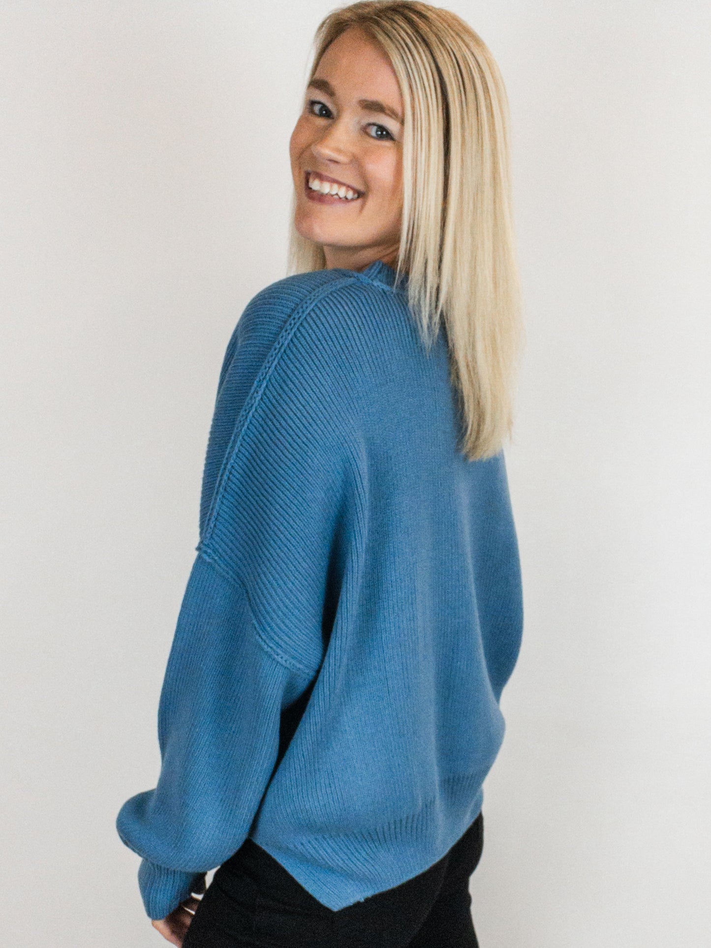 Gray Blue Cozy Sweater