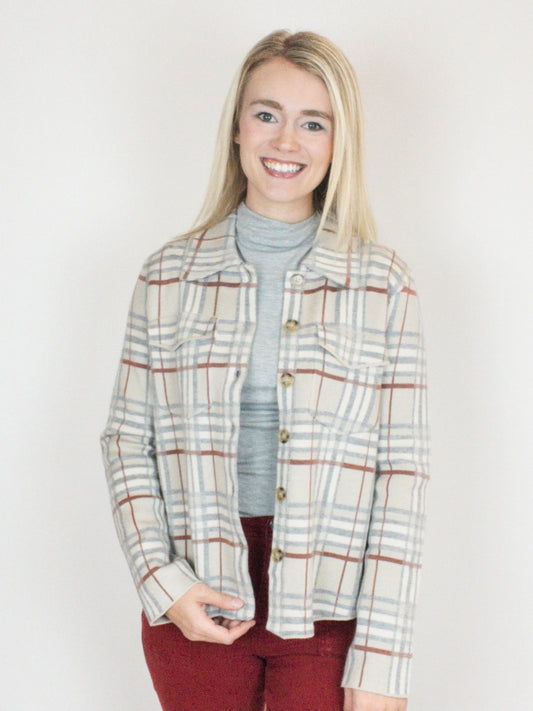 Mystree Checkered Sweater Jacket