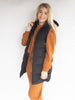 Black Hooded Zipper Down Long Puffer Vest