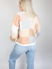 Ivory Orange Mosaic Cardigan