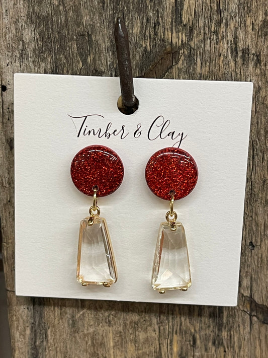 T & C Ruby Earrings