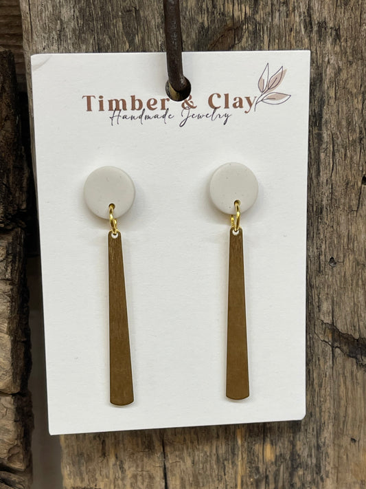 T & C Gold Drop Earrings