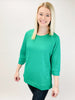 Kelly Green Quilted Knit Tunic With Kangaroo Pocket