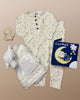 Baby Lou Lou & Company Star top + Bottom set lamb lovey blanket from saranoni, crinkle sweet dreams book and sheep teether toy.