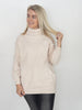 Oatmeal Mock Kneck Knit Tunic Sweater