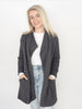 Soft Fuzzy Charcoal Drape Cozy Cardigan