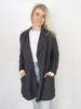 Soft Fuzzy Charcoal Drape Cozy Cardigan