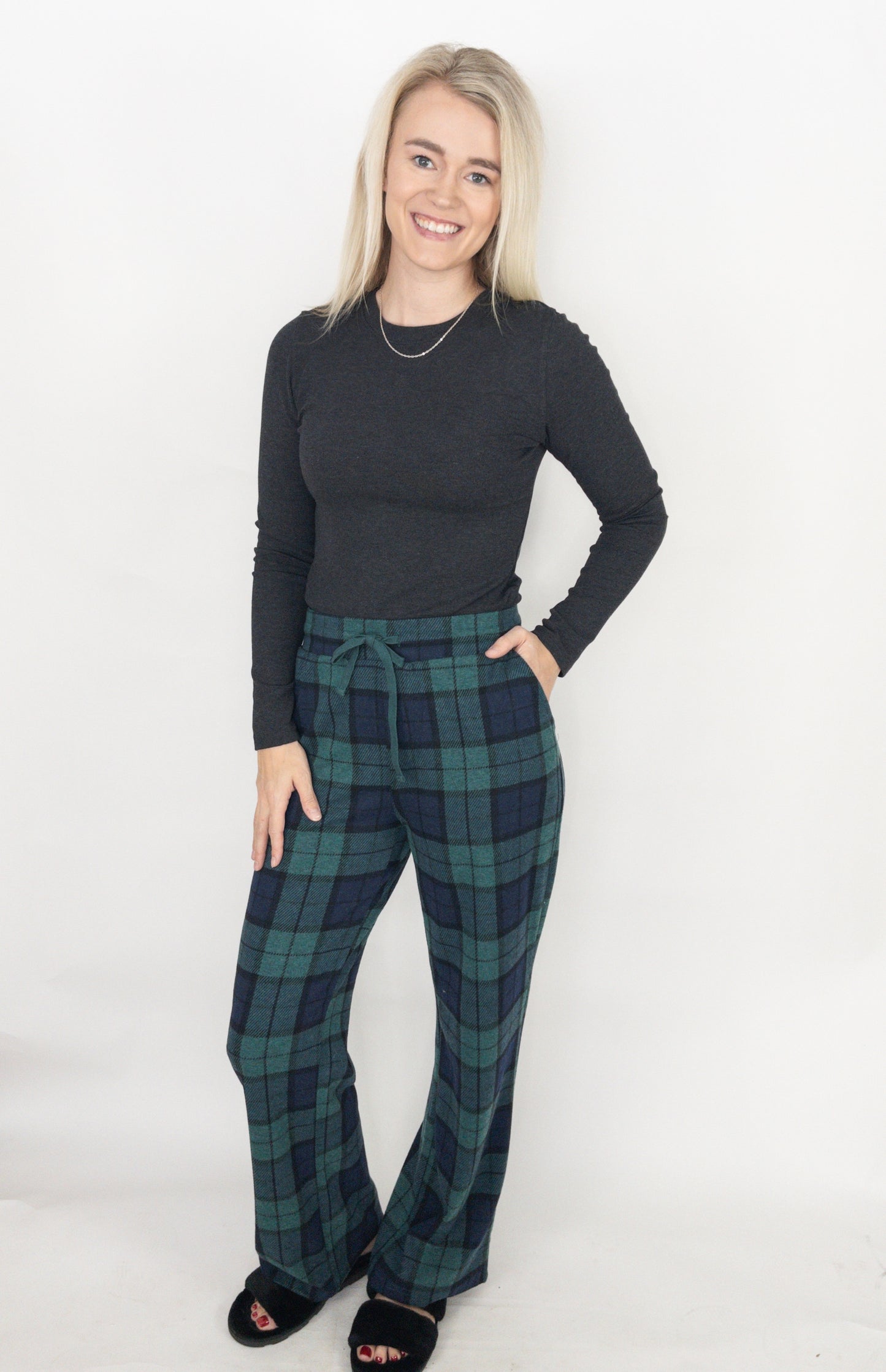 Homebody Pine Navy Plaid Lounge Pant