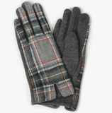 Grey/Green Smart Touch Gloves