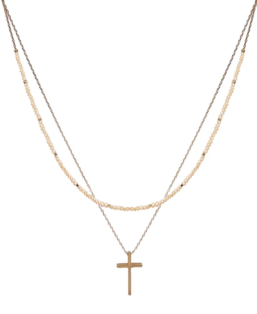 Cross Double Layer Necklace