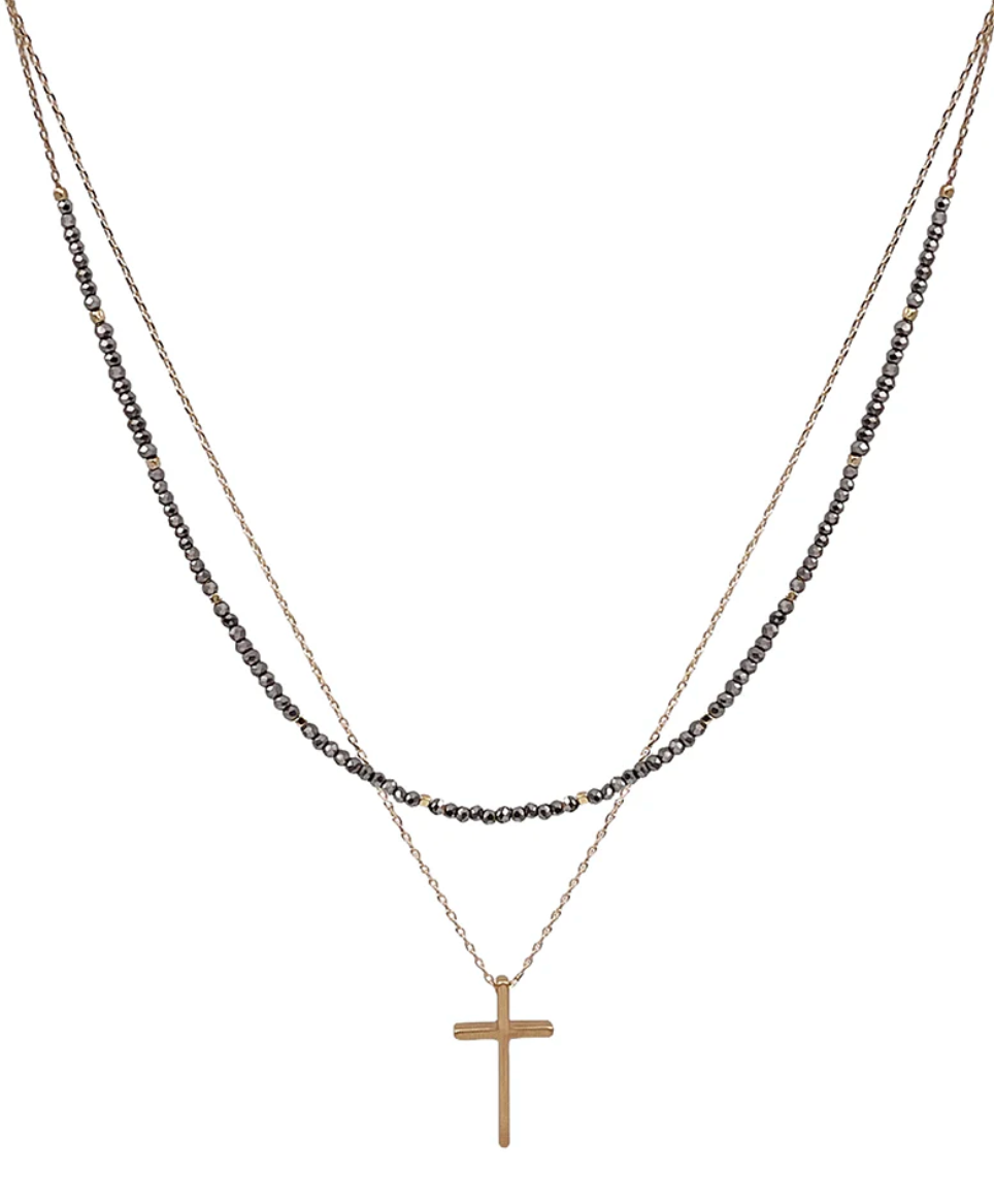 Cross Double Layer Necklace