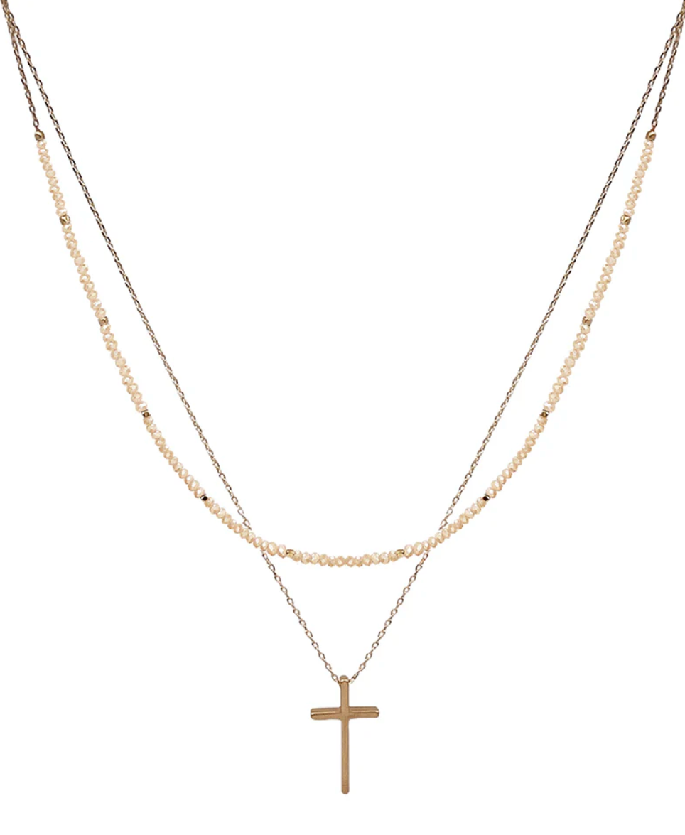 Cross Double Layer Necklace