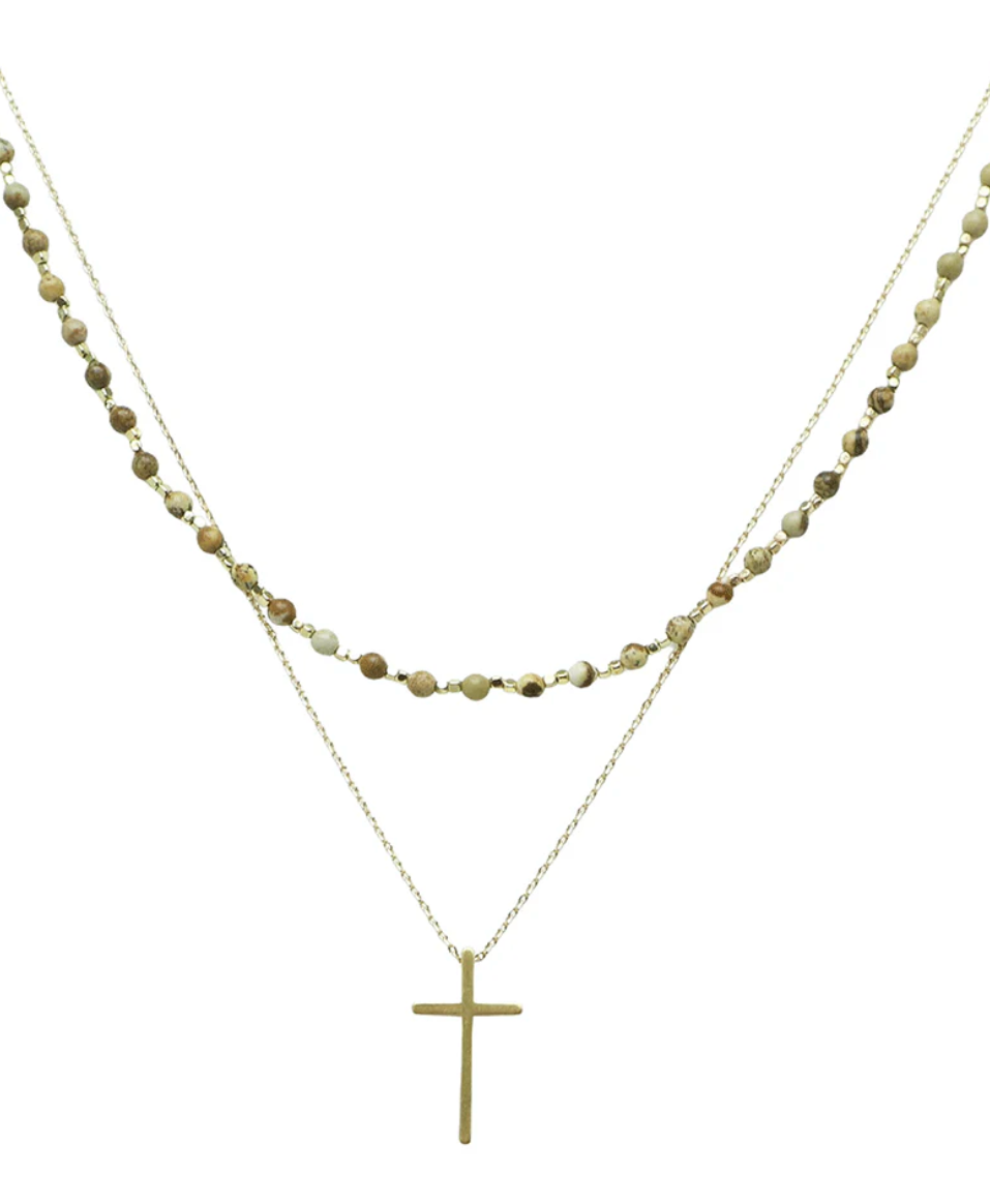 Cross Double Layer Necklace