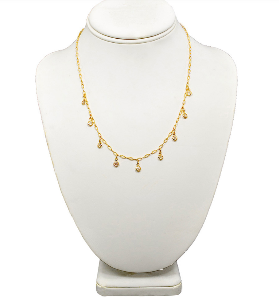 Gold Dangle Necklace & Earrings Set