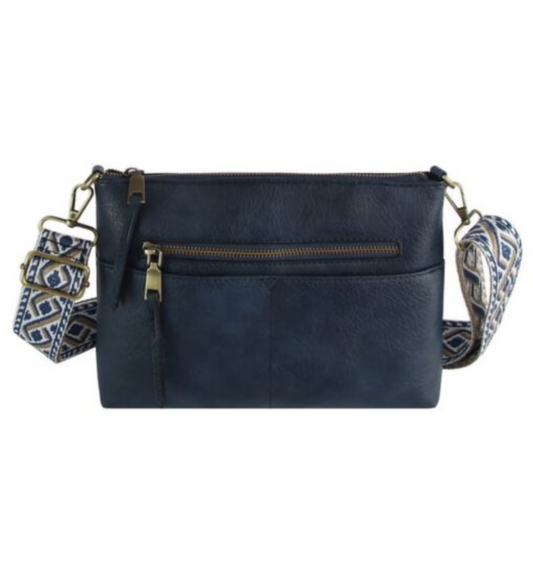 Navy Guitar Strap Crossbody Purse
