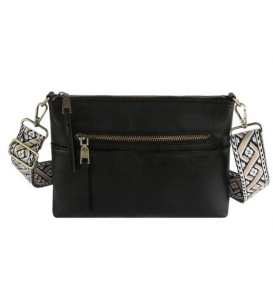 Black Guitar Strap Crossbody Purse