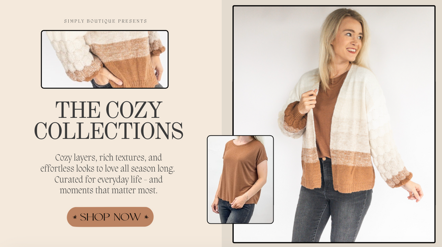 Cozy layers, rich textures and effortless looks womans fashion for fall, rust cream cardigan