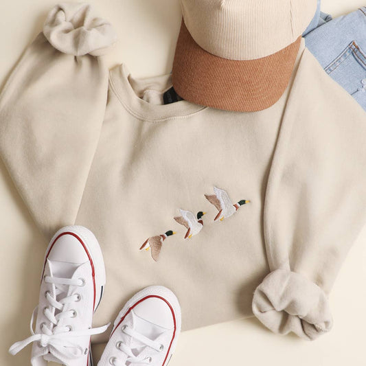 Flying Mallard Embroidered Fleece Sweatshirt