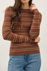 Double Stripe Crewneck Rib Sweater