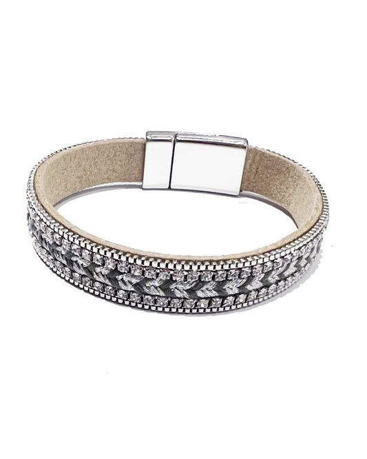 Braided Magnetic Bracelet: Grey