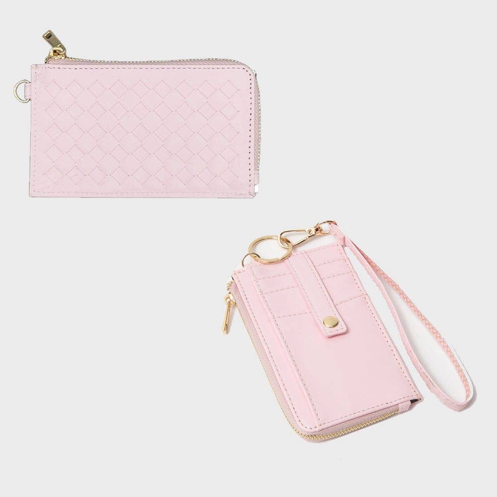 Woven Slim Cardholder Wallet With Wristlet