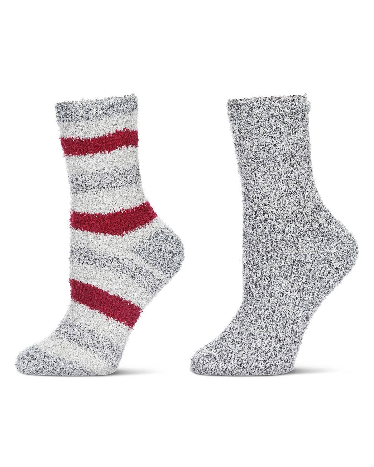 Striped/Solid Cozy Sock 2 Pack