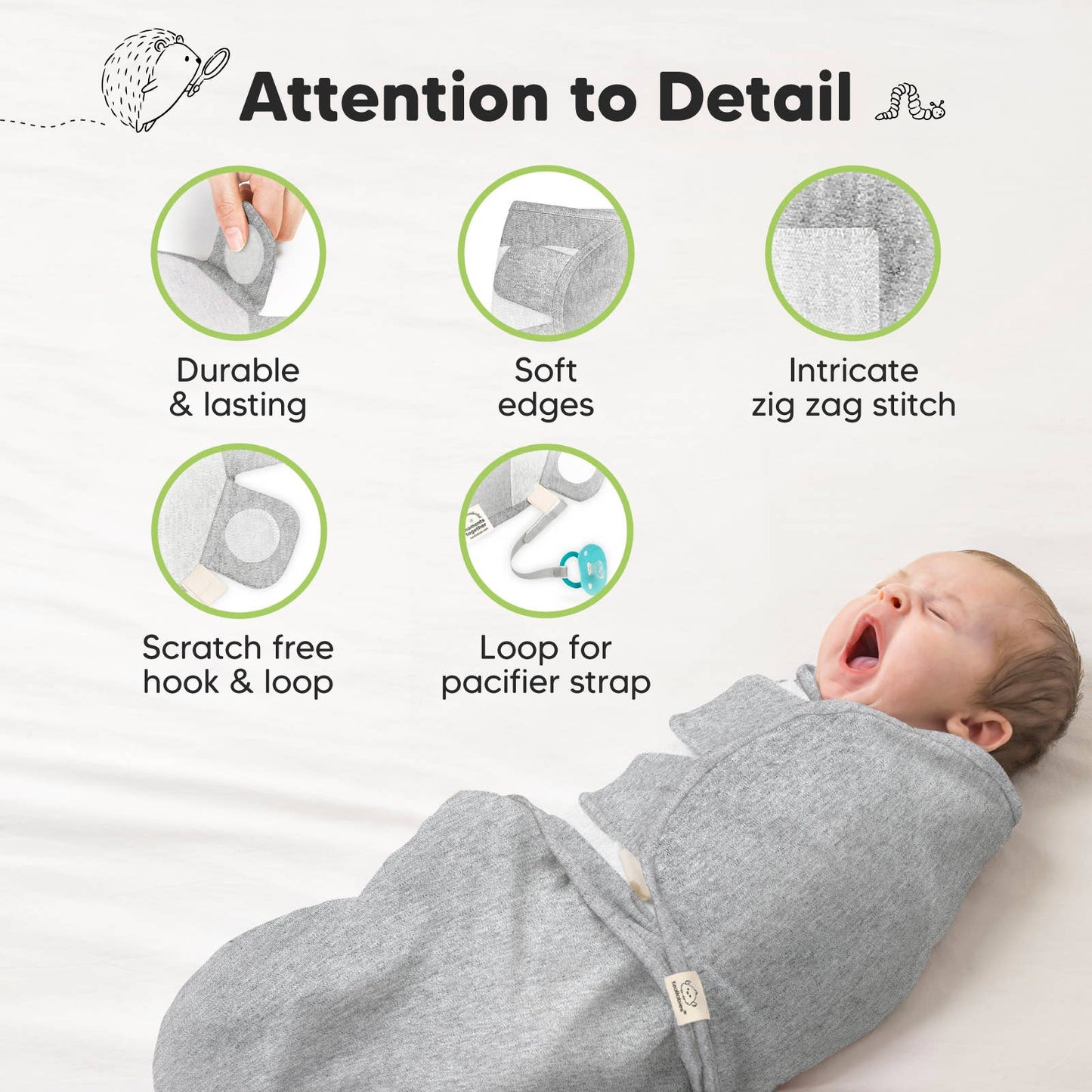 Soothe Baby Swaddle Set 0-3 Months - Grey