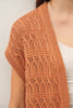 Rust Crochet Knit Open Cardigan