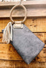 Fashion Cuff Handle Tassel Wristlet Clutch