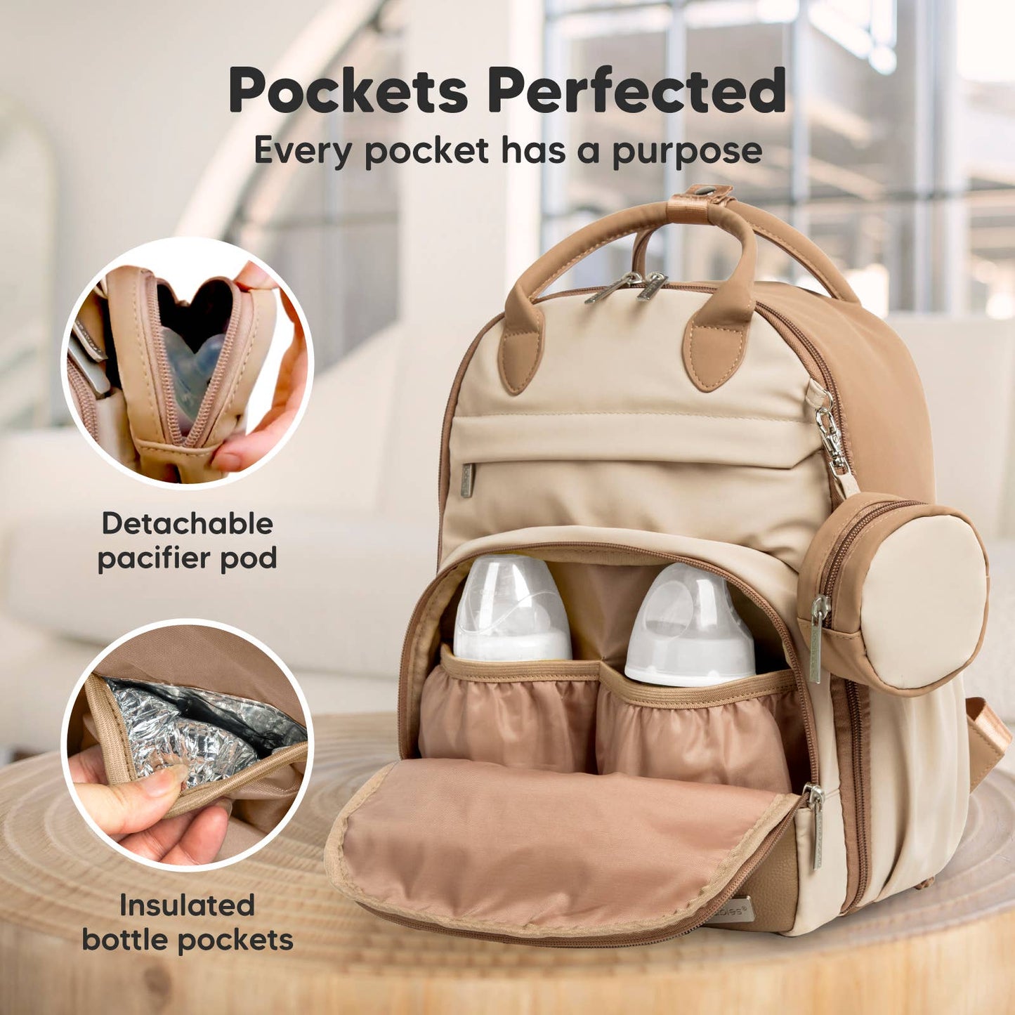 Play Diaper Bag Backpack Latte